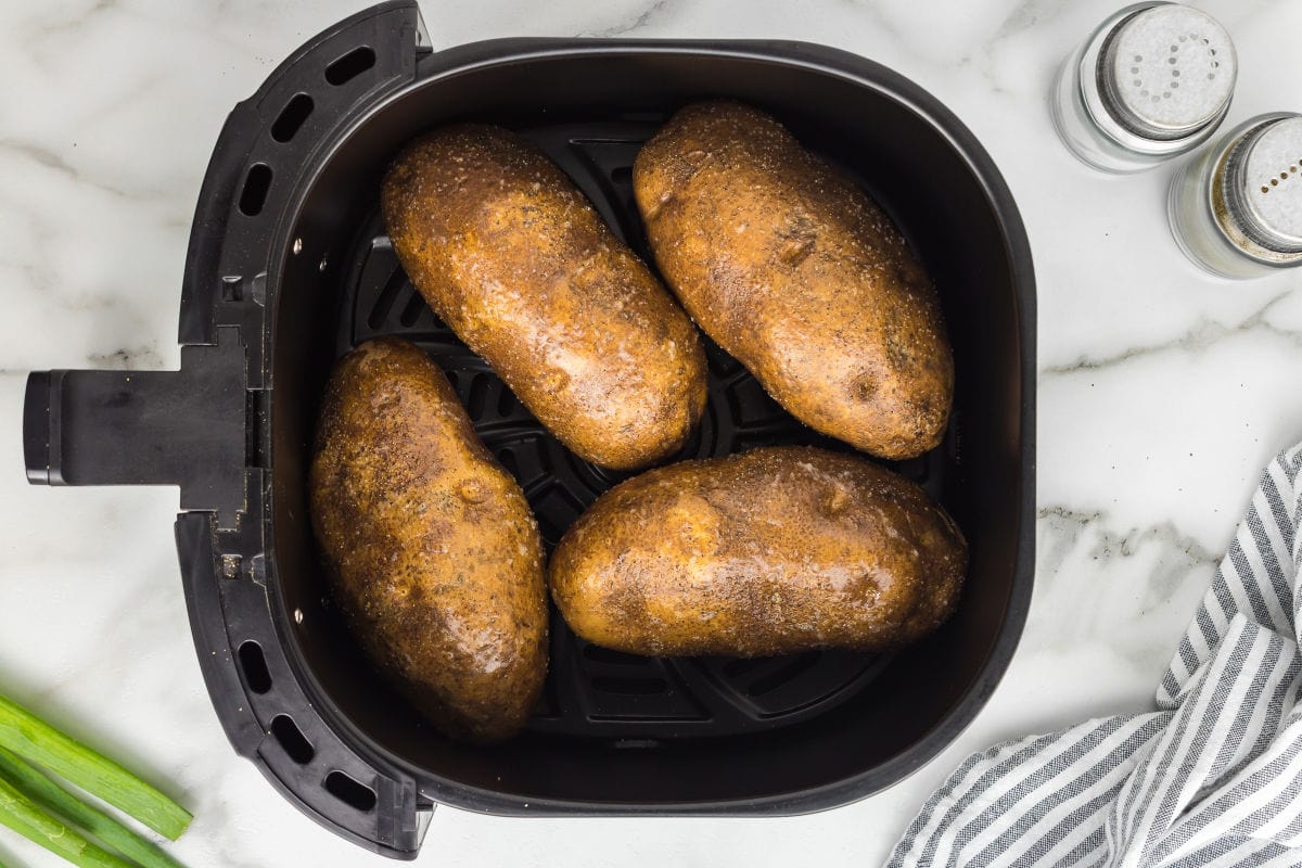 Air Fryer Baked Potatoes (easiest method) • Domestic Superhero