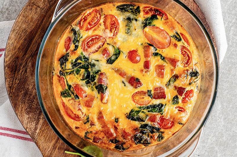 Cooked frittata.
