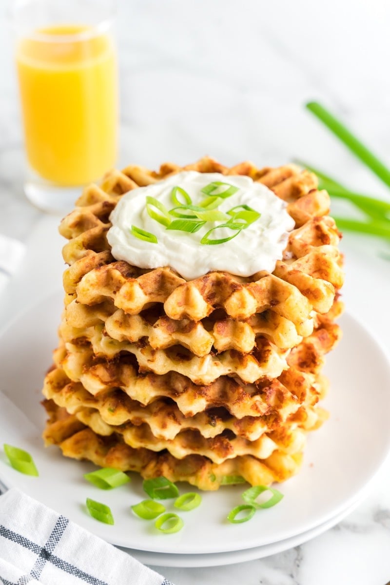 Crispy Cheesy Mini Waffle Maker Eggs (Amazing!!)