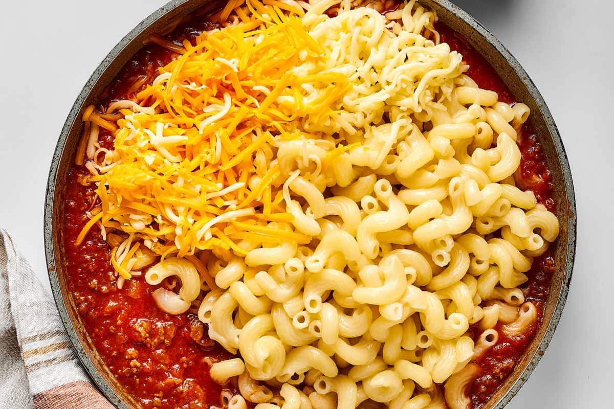 keto pasta with sauce and cheese.