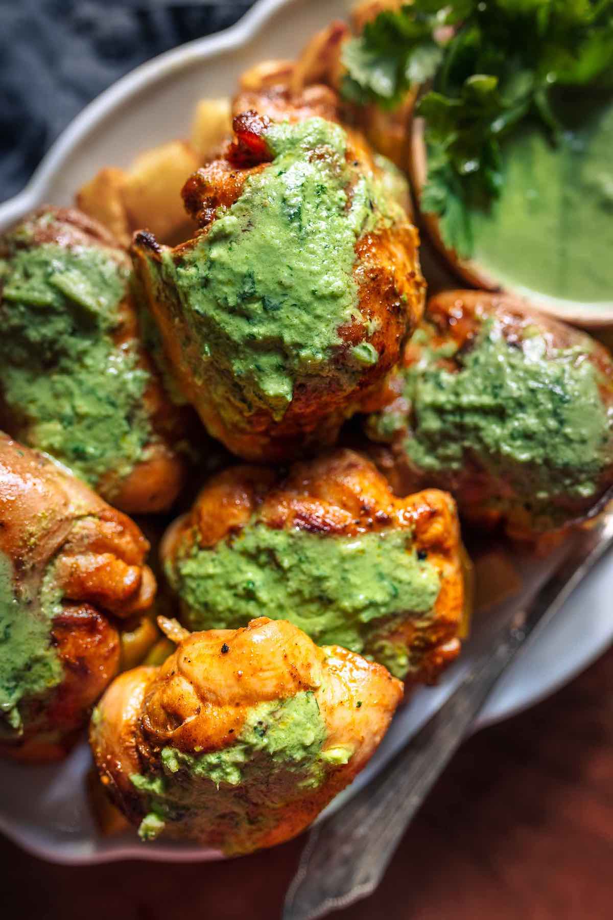 peruvian chicken with aji verde.