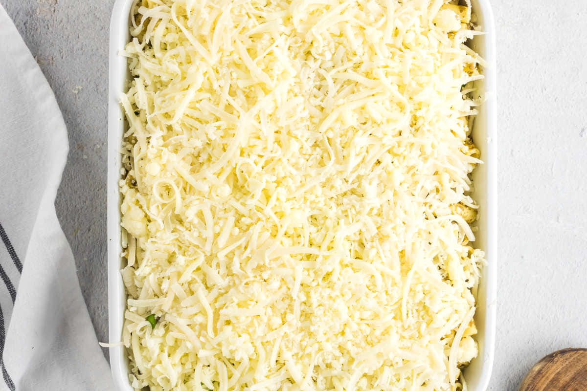 cheese on pasta bake.