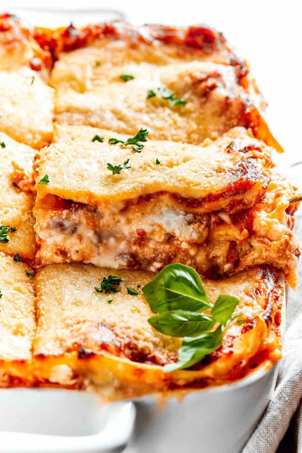 lasagna with cottage cheese.