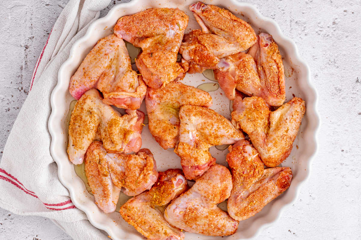seasoned chicken wings.