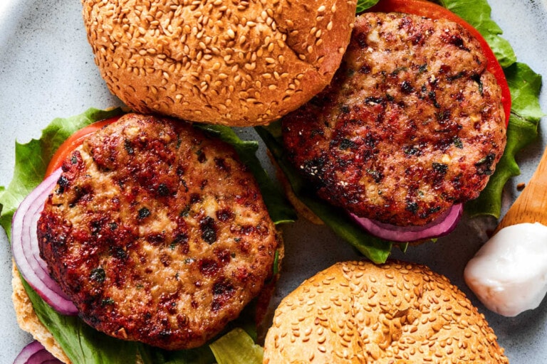 Air Fryer Turkey Burgers (In 12 Minutes!)