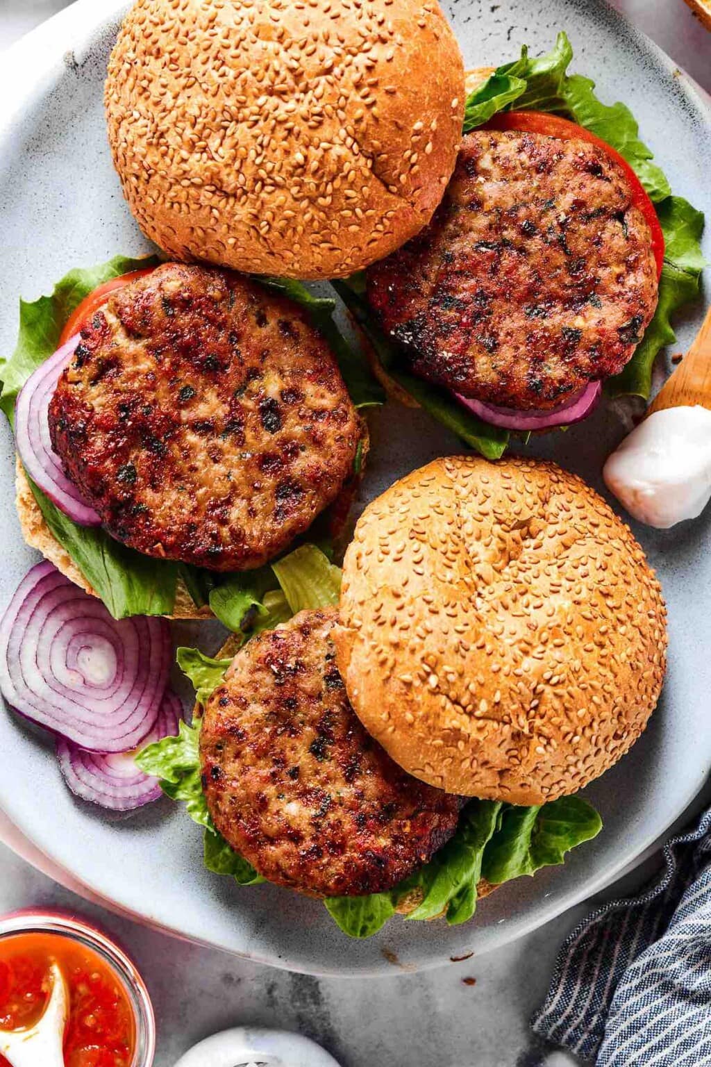 Air Fryer Turkey Burgers (In 12 Minutes!)