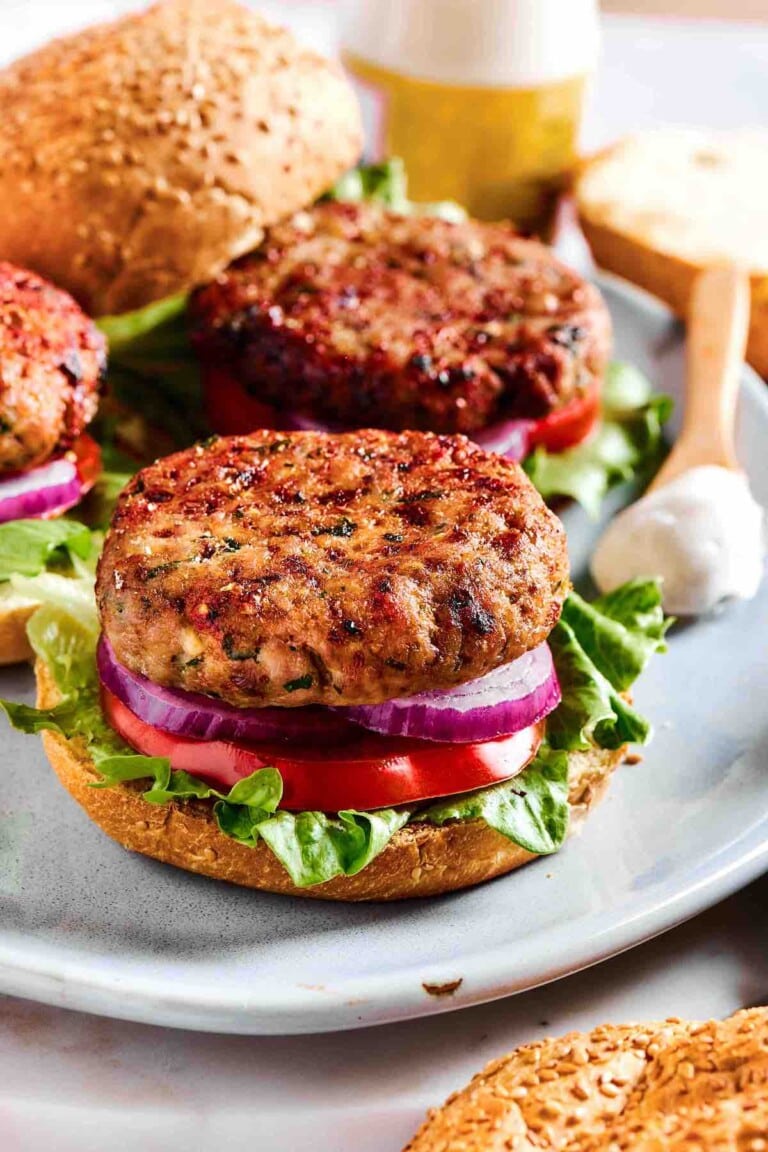 Air Fryer Turkey Burgers (In 12 Minutes!)