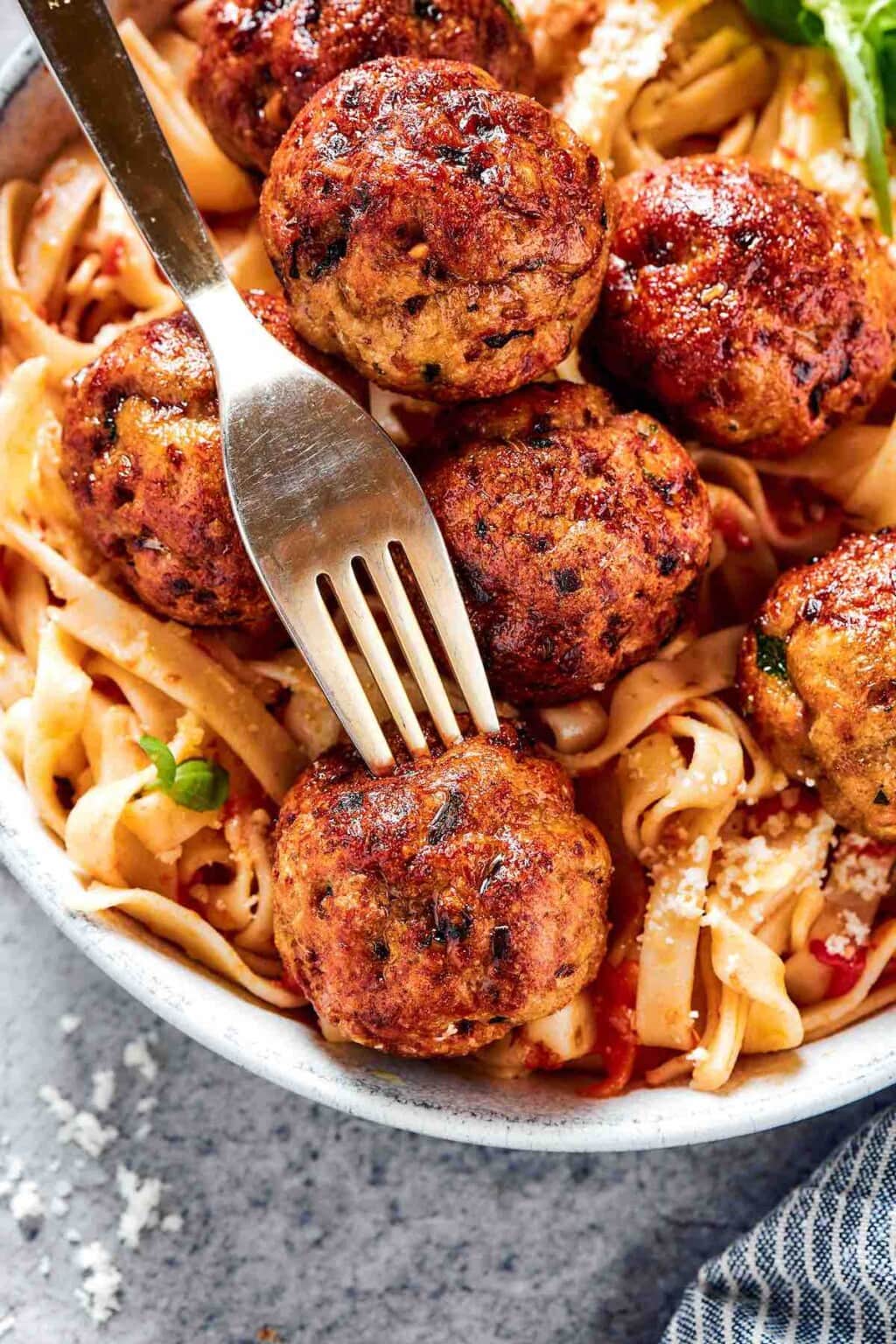 Air Fryer Turkey Meatballs (8 Minutes!)