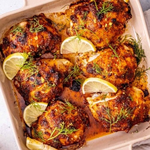 Baked Chicken Thighs with Everything Seasoning - Kudos Kitchen