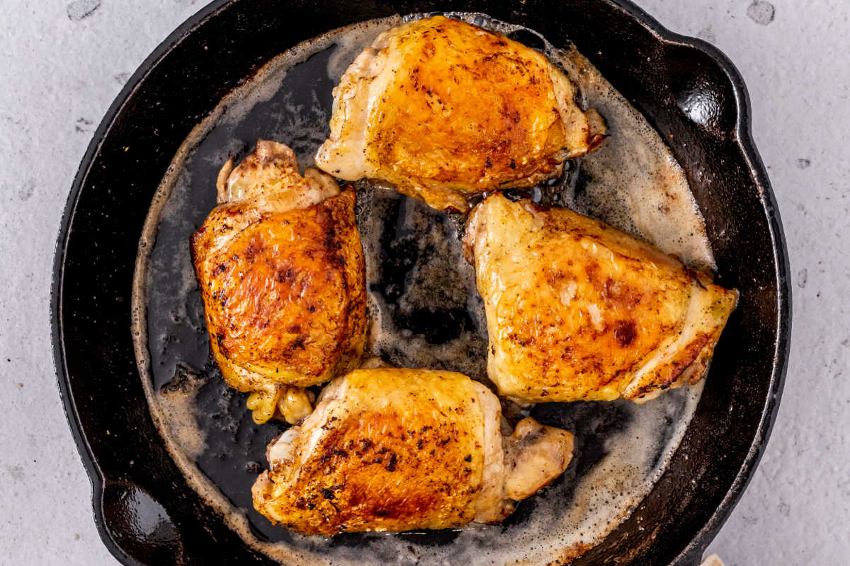 pan seared chicken thighs.