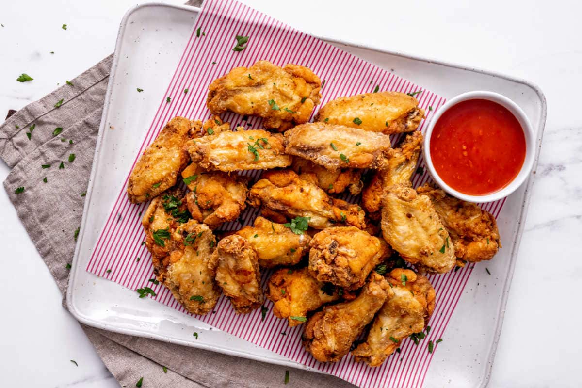 deep fried chicken wings.