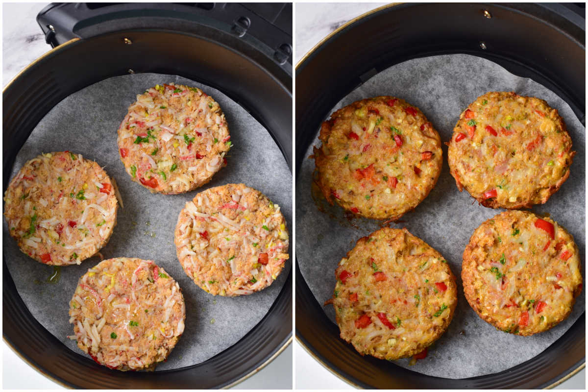 how to air fry crab cakes.