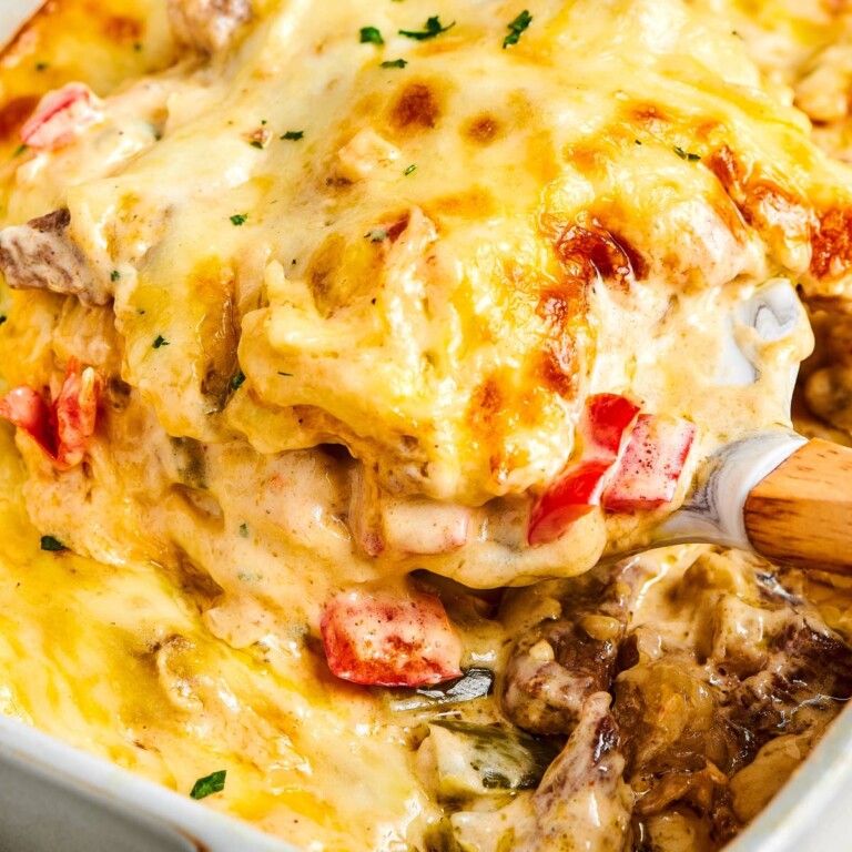 Philly Cheesesteak Casserole {Cheesy And Low Carb!}