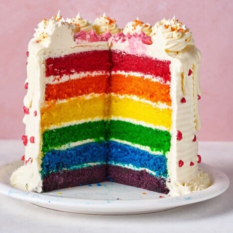 Rainbow Cake {No Eggs Or Milk!} - The Big Man's World