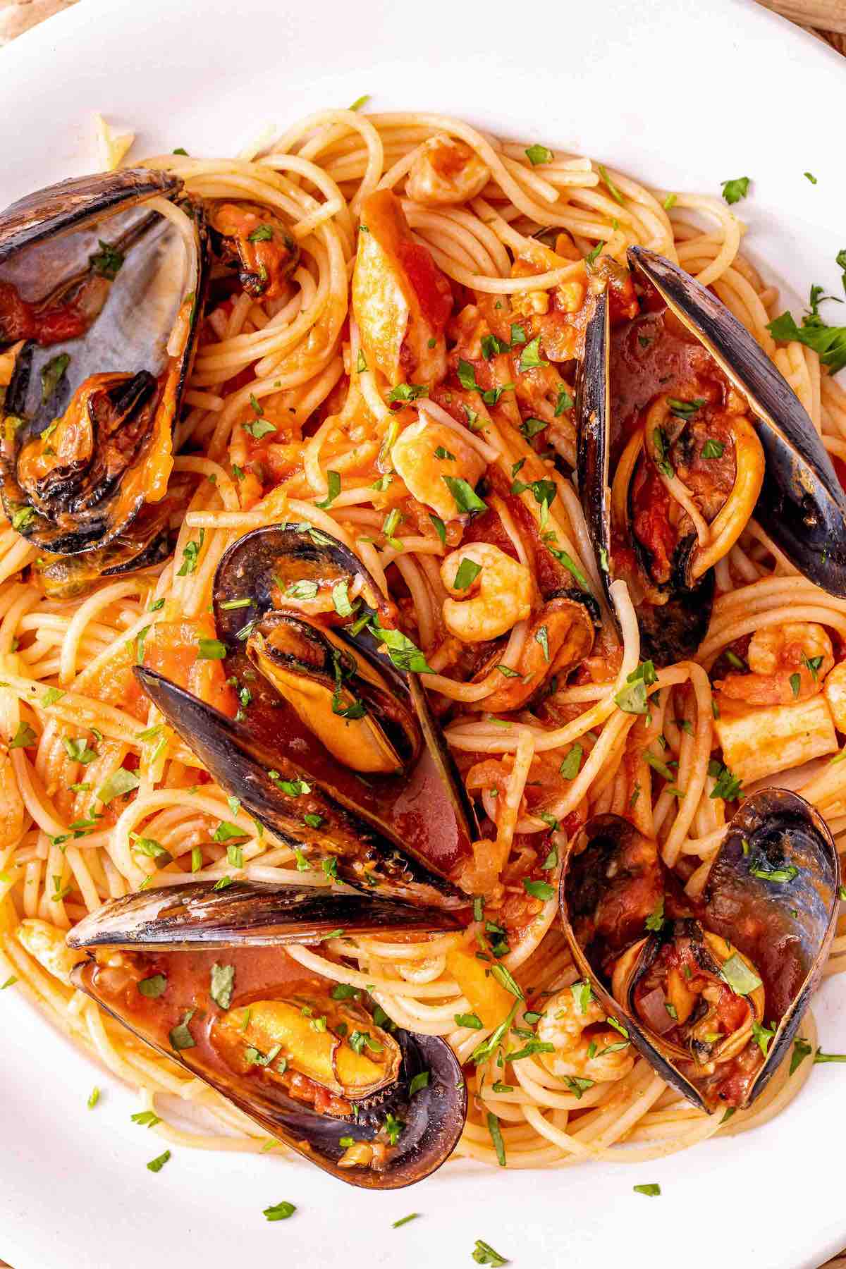 seafood pasta.