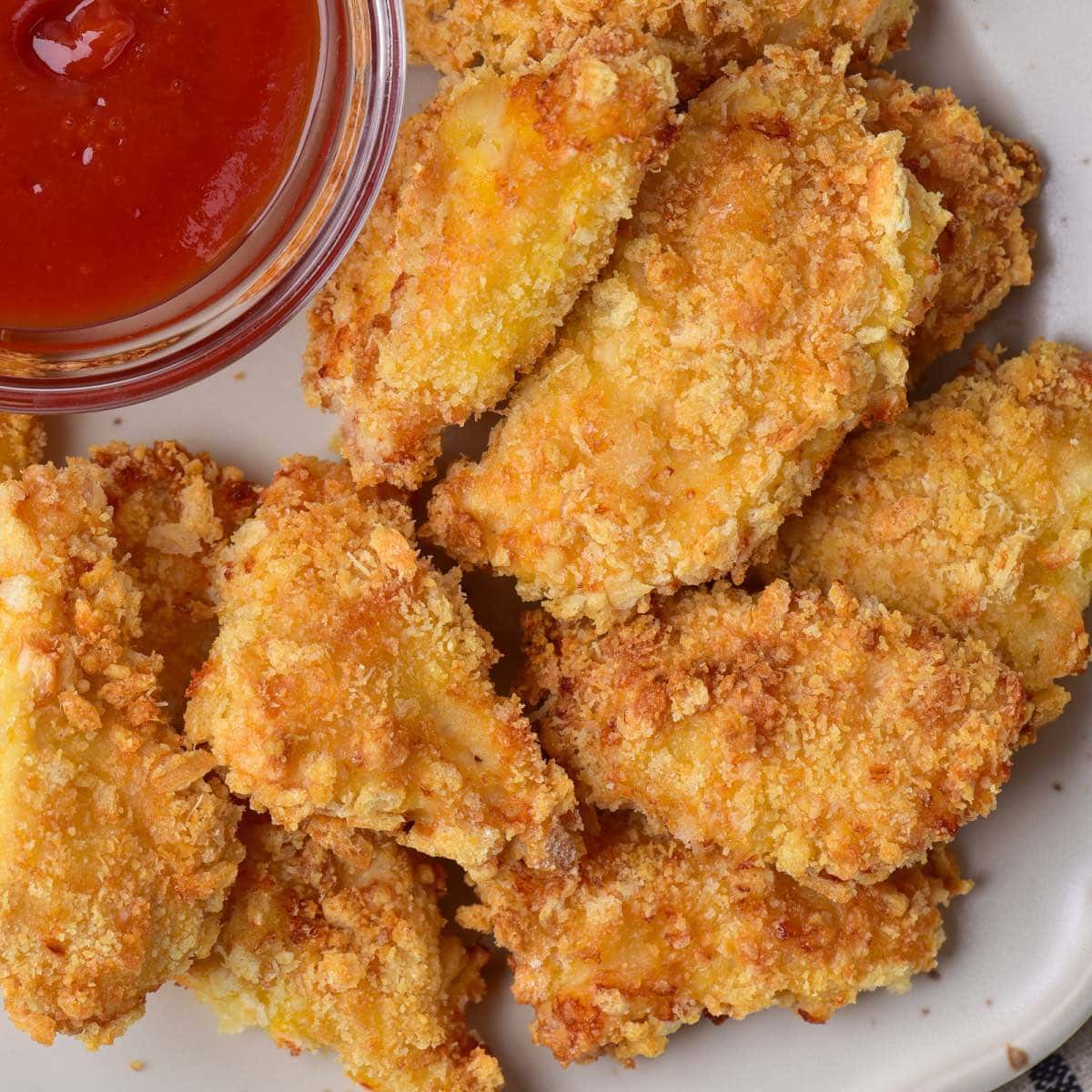 Chicken nuggets in the air outlet fryer