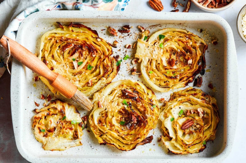 baked cabbage steaks.