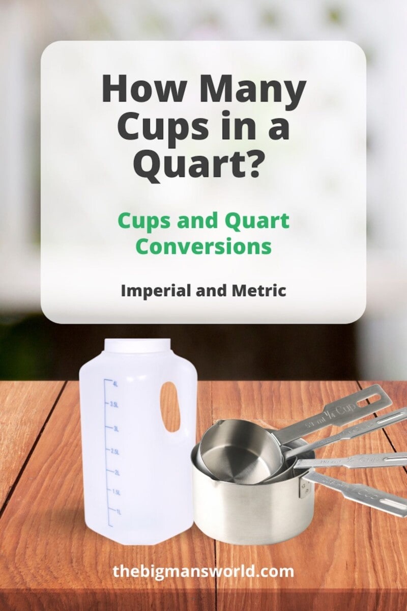 How Many Cups In A Quart {+ Conversion Guide} - The Big Man's World