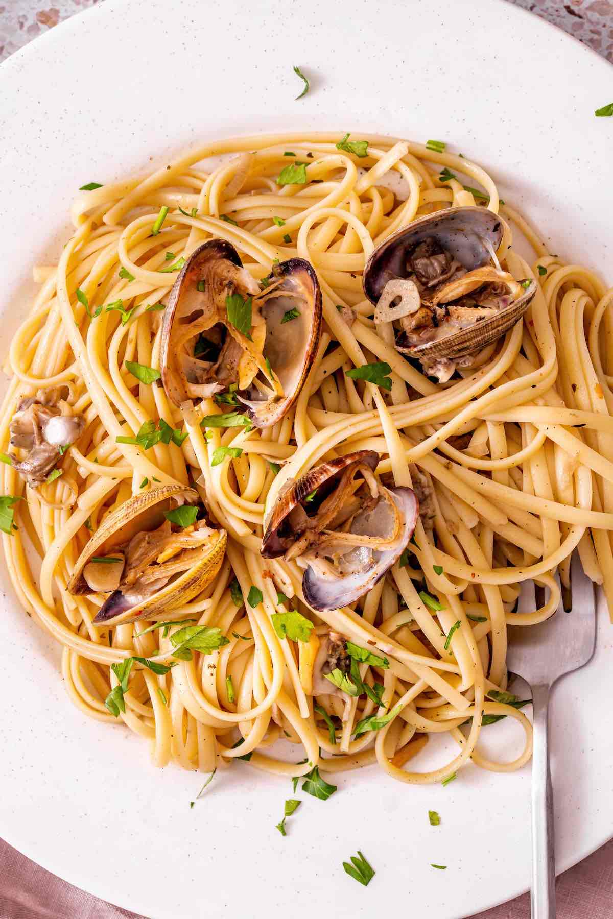 linguine with clam sauce.
