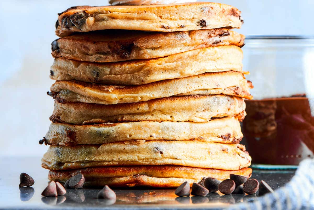 pancakes with chocolate chips.