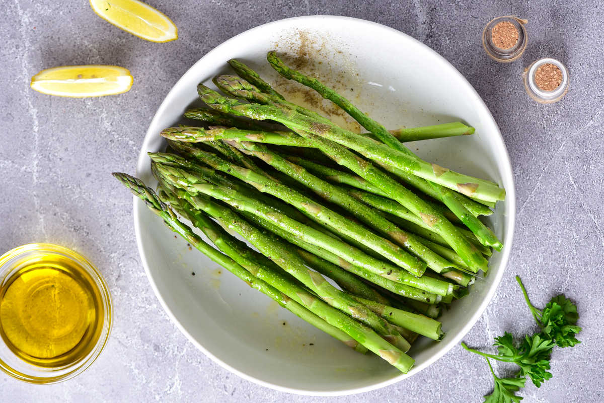 seasoned asparagus.