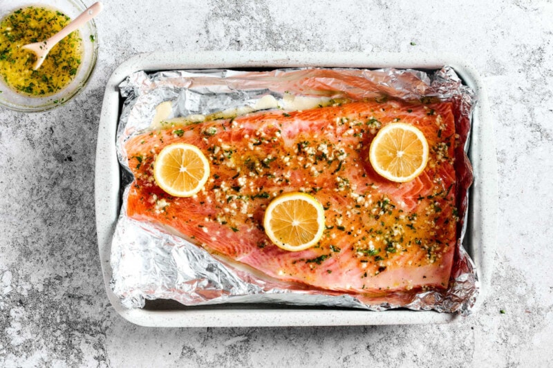 Baked Sockeye Salmon Recipe Lemon Garlic Butter - The Big Man's World