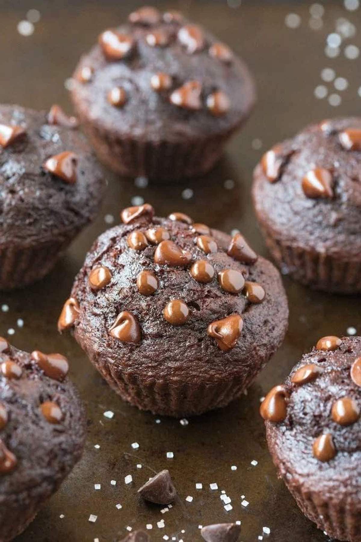 vegan cocoa muffins.
