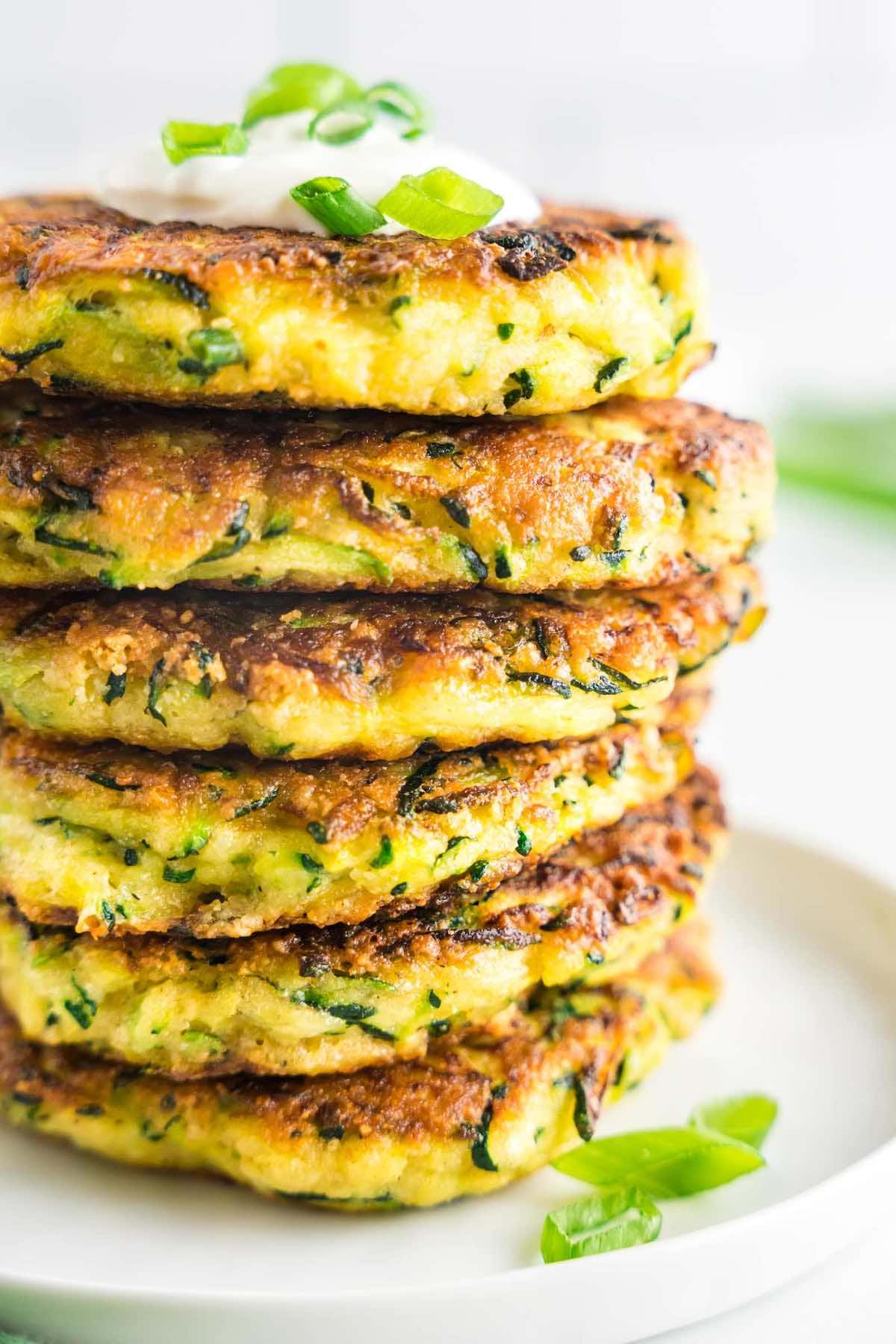 crispy zucchini fritters.