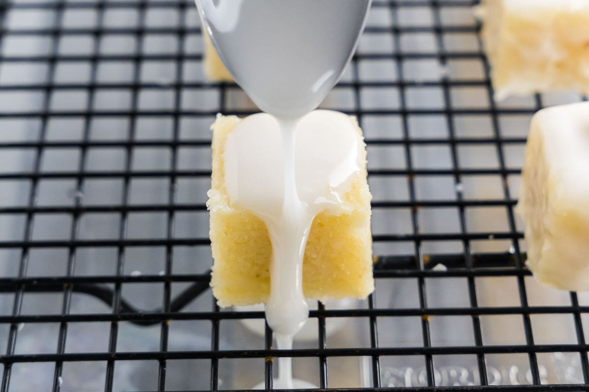 glazing petit fours.