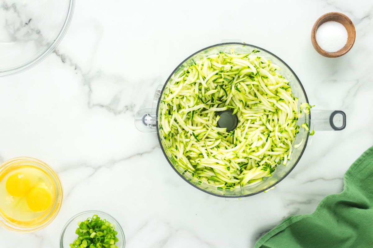 grated zucchini with salt.