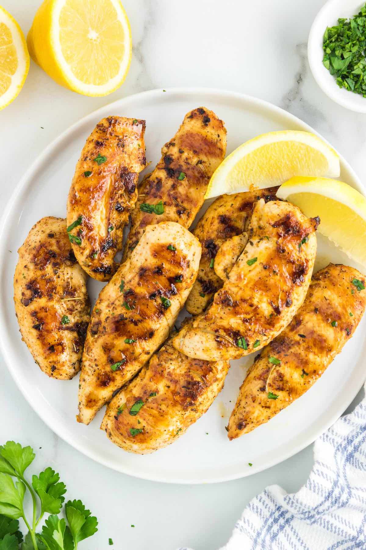 grilling chicken tenders.