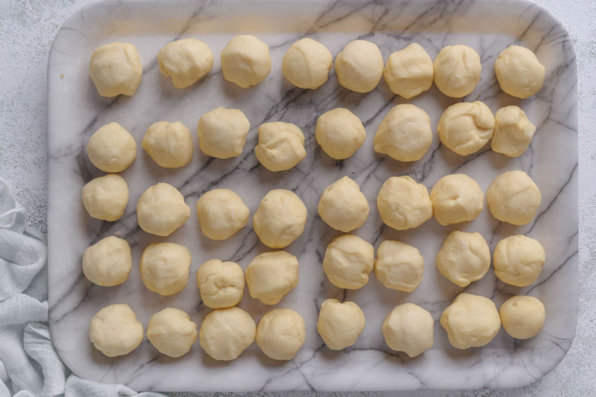 rolled out dough balls.
