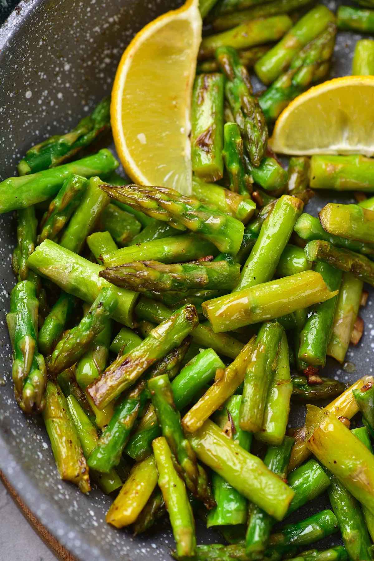 saute asparagus.