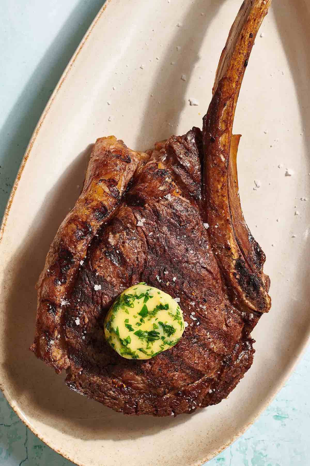 Grilled Tomahawk Ribeye Steak