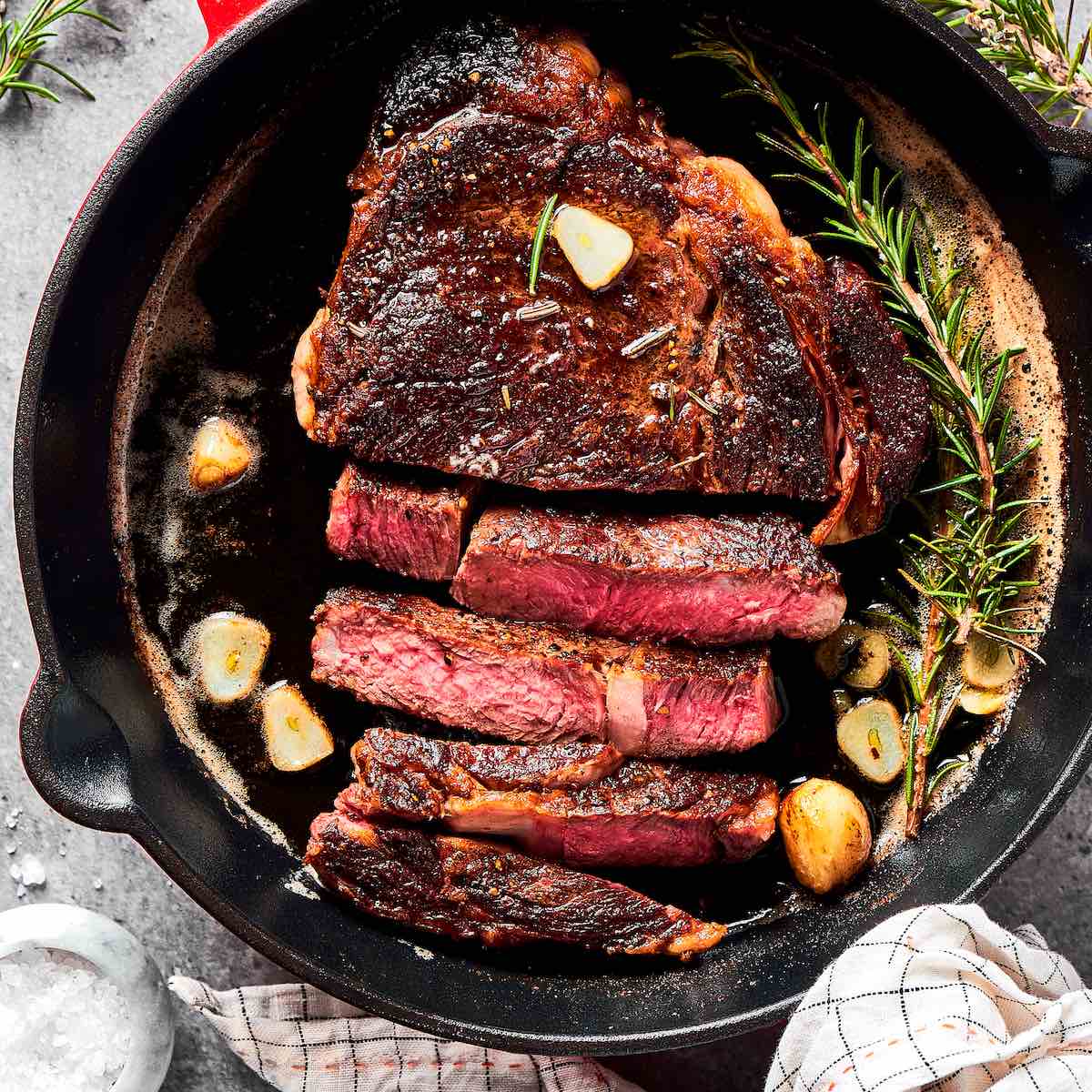 Perfect Cast Iron Steak {Herb Butter Basted!} - Plays Well With Butter