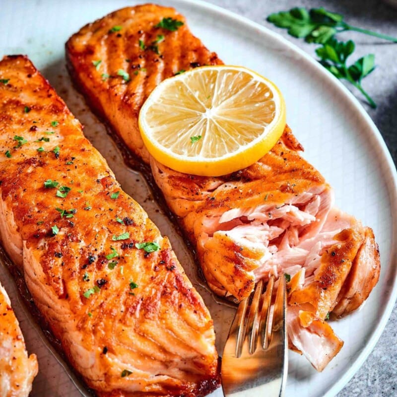 10 Minute Pan Seared Salmon - The Big Man's World