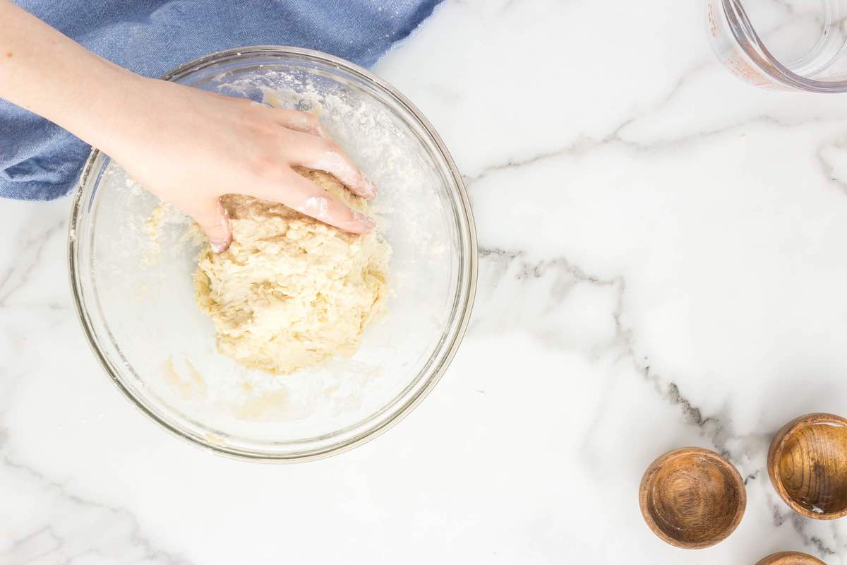 sopapilla dough in bowl.