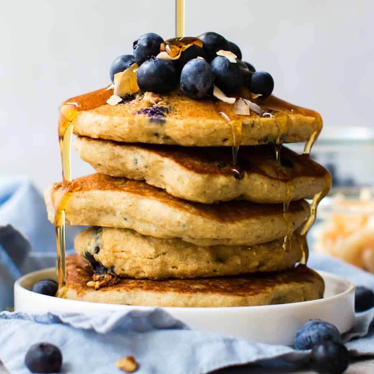 Best Blueberry Pancake Recipe {No Flour, No Eggs, No Butter!}