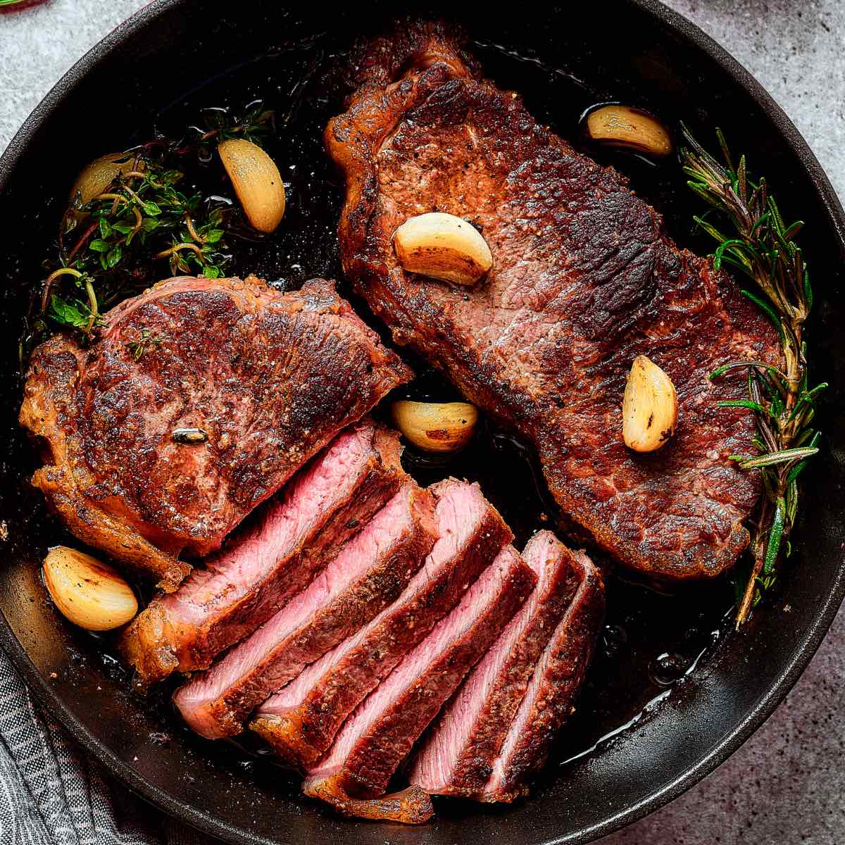 Cast Iron Seared Strip Steak - a flavorful way to make steak!