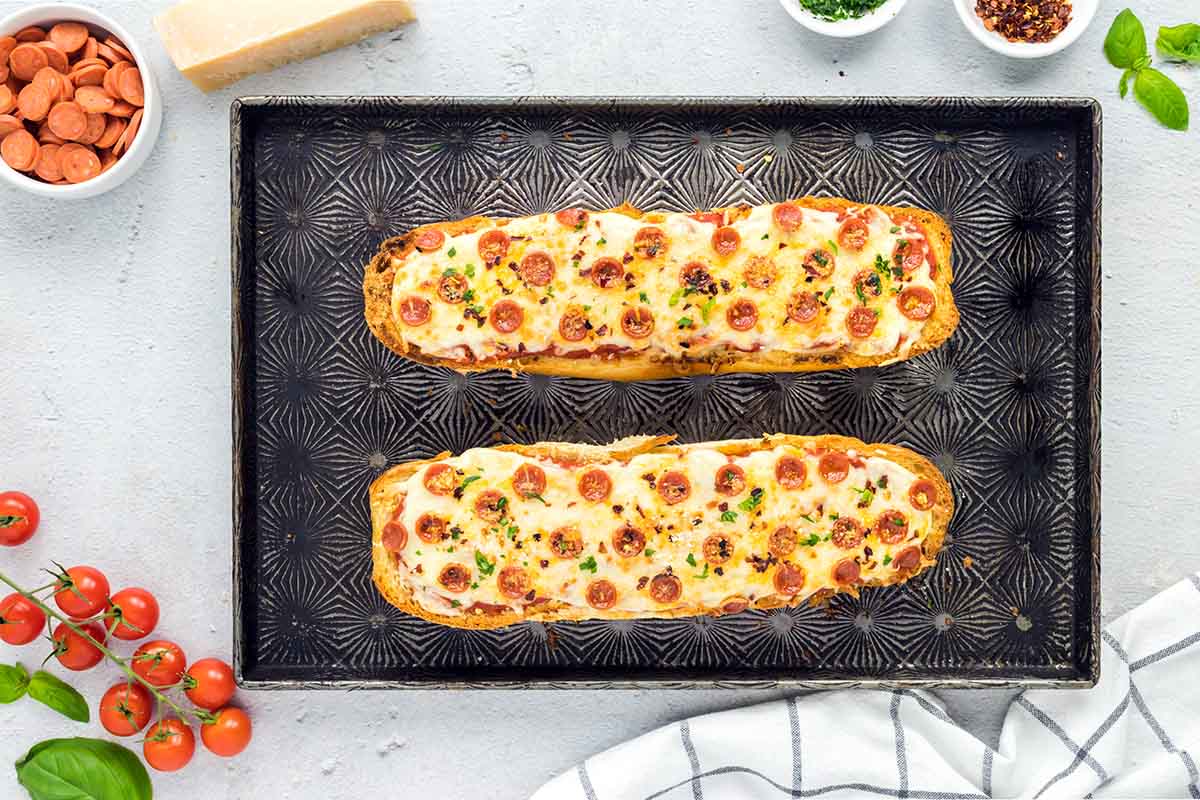 toasted pizza bread.