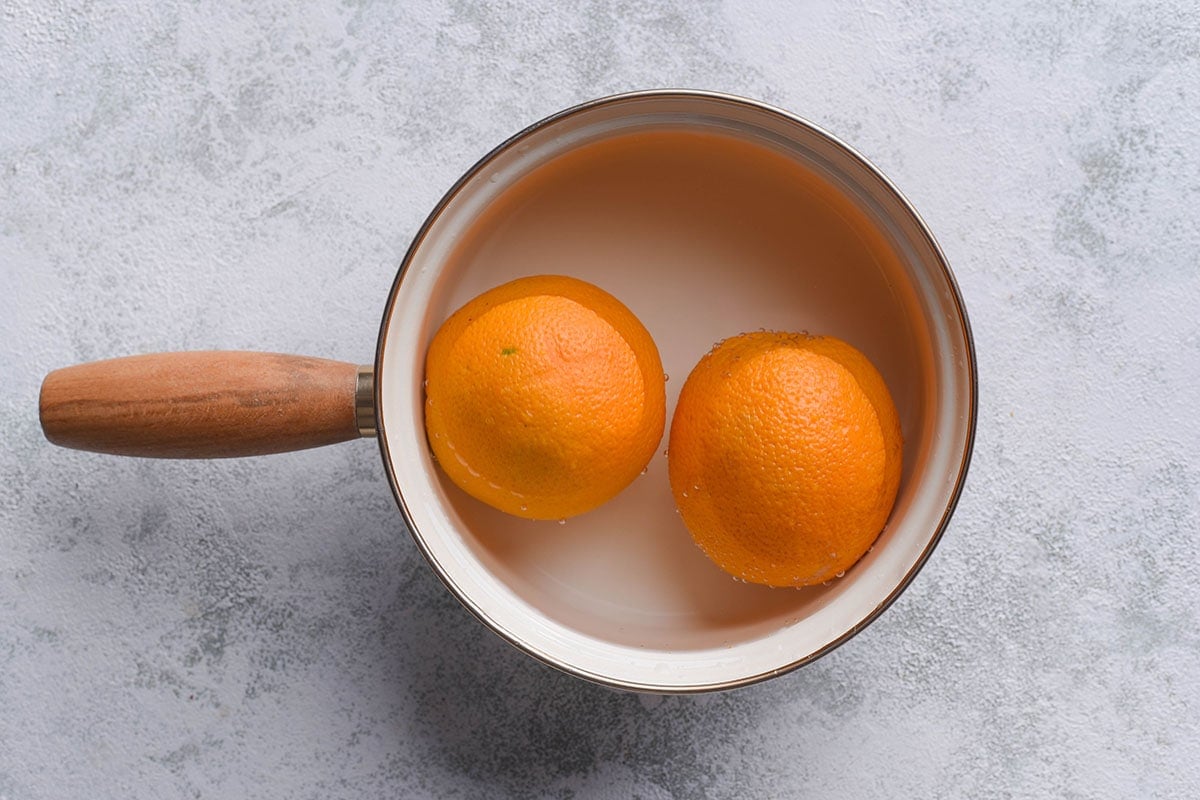 boiling oranges.