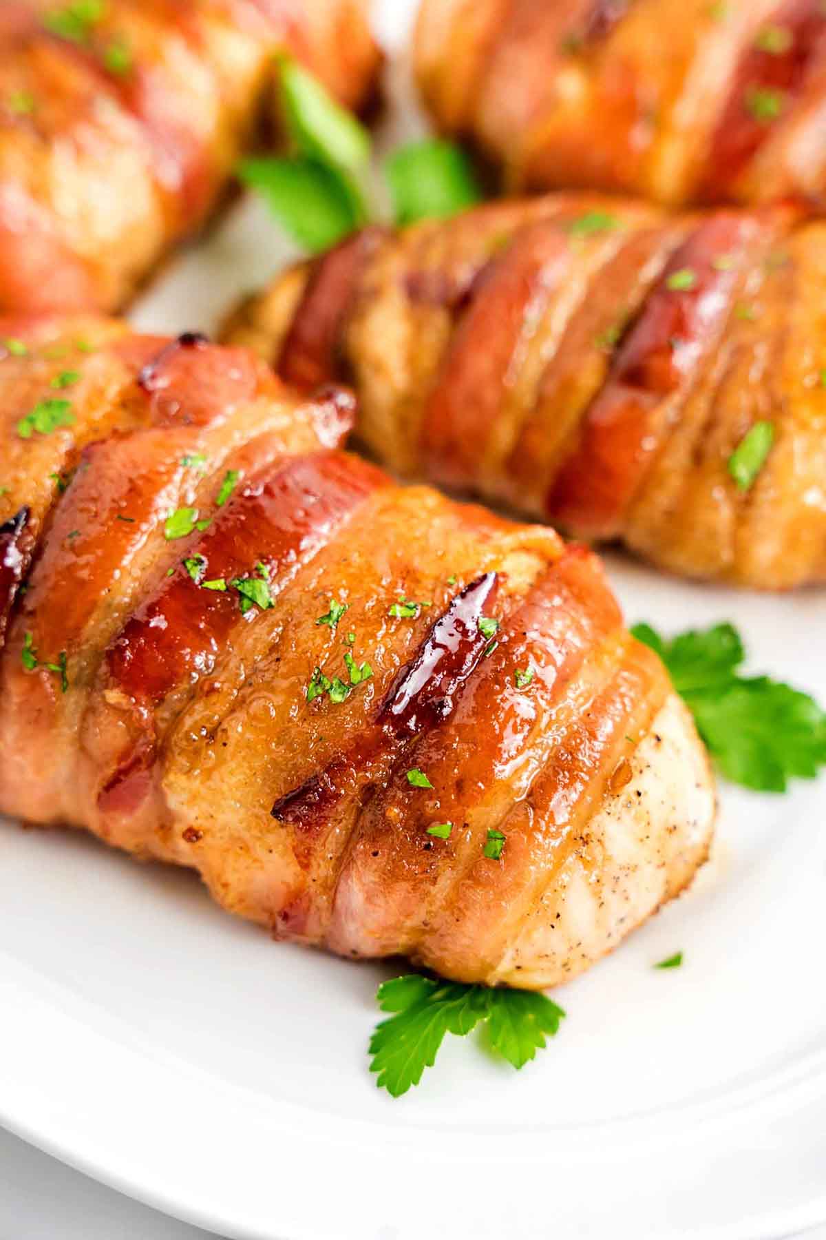 bacon wrapped chicken breast.