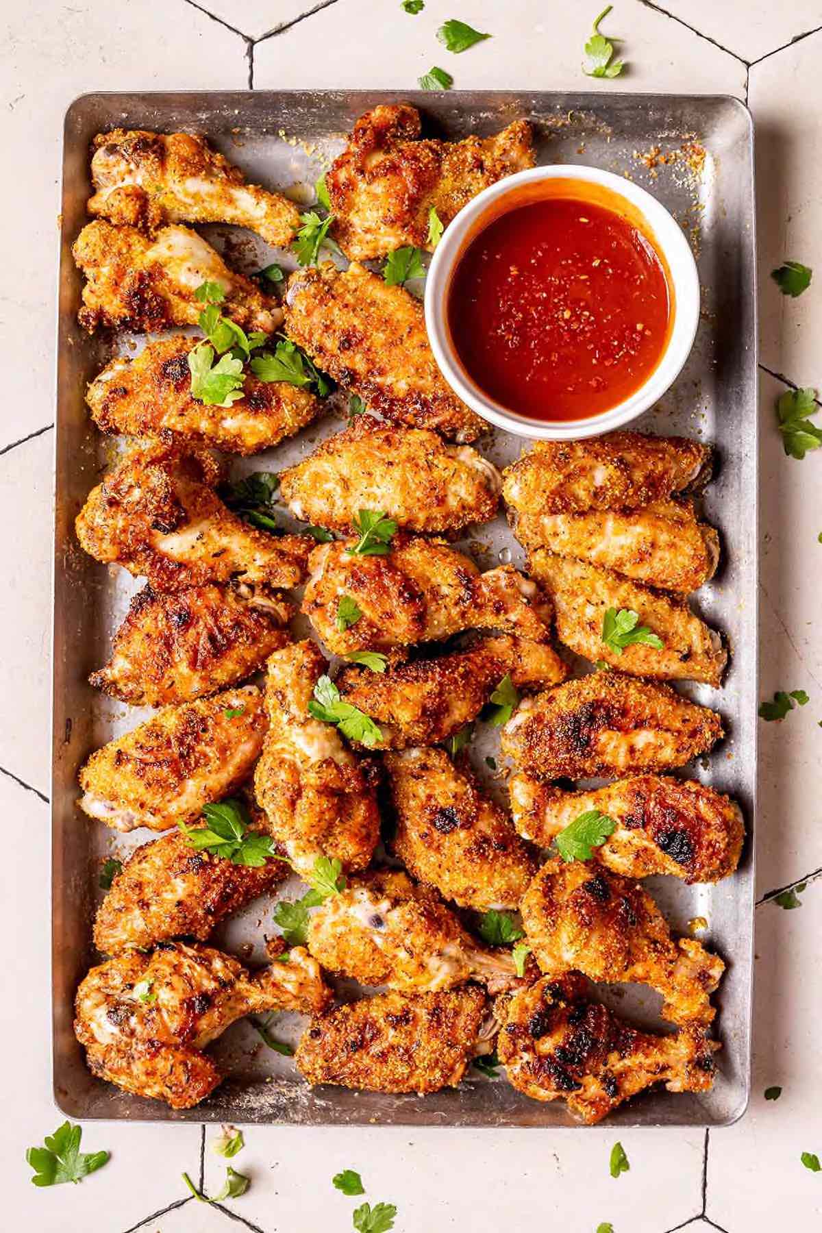 grilled chicken wings.
