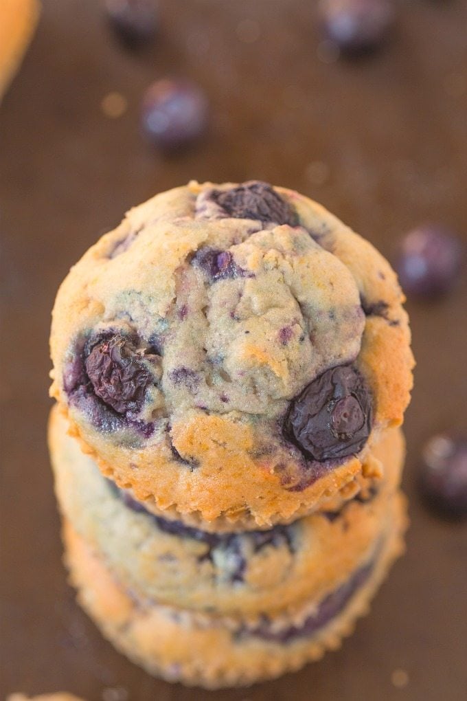 Healthy blueberry muffins recipe.