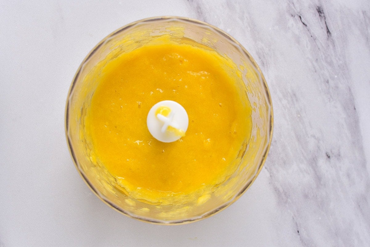 mango puree in blender.