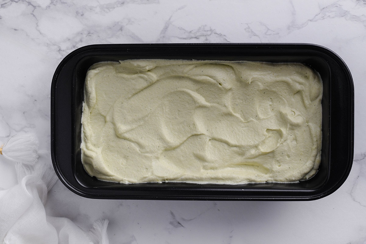 matcha ice cream in tin.