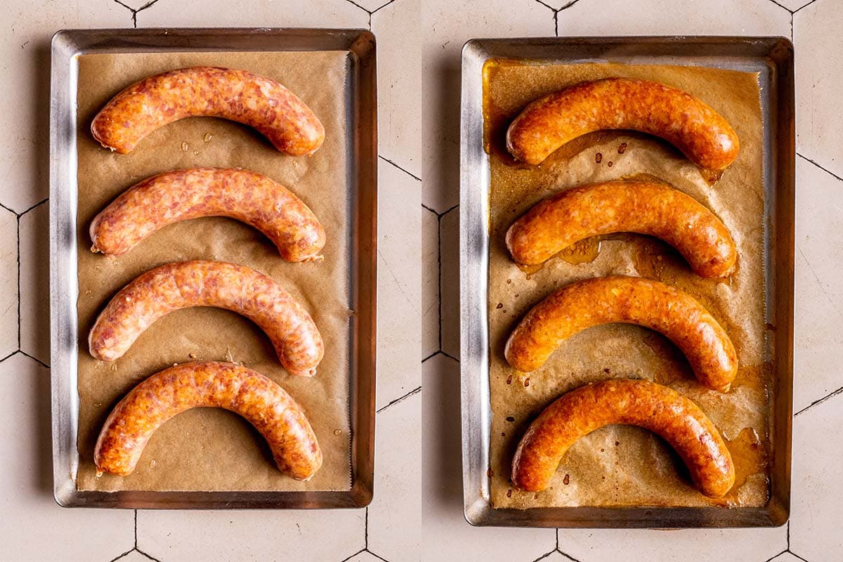 how to cook brats in the oven.