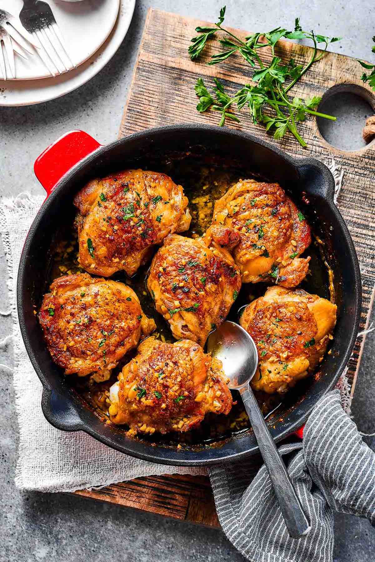 cast iron chicken thighs.