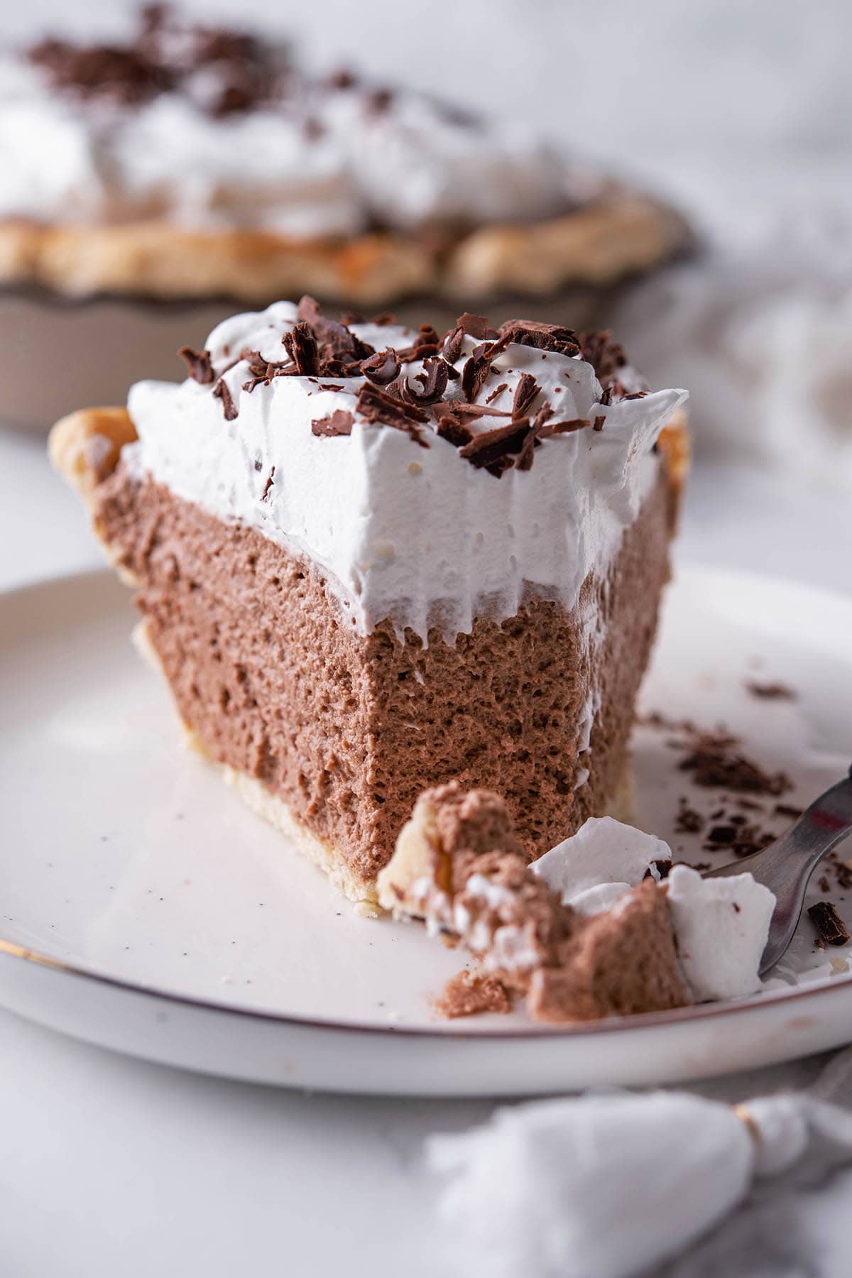 chocolate pie made with pudding.