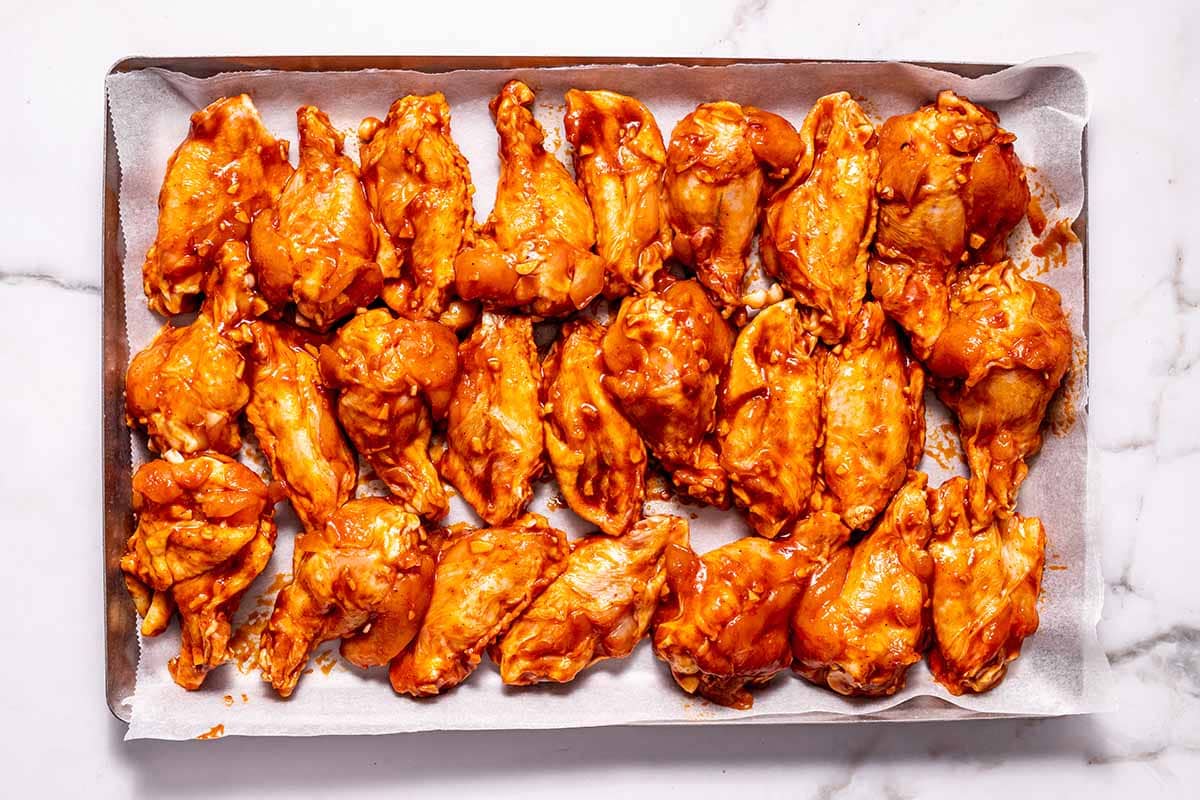 marinated korean bbq wings.